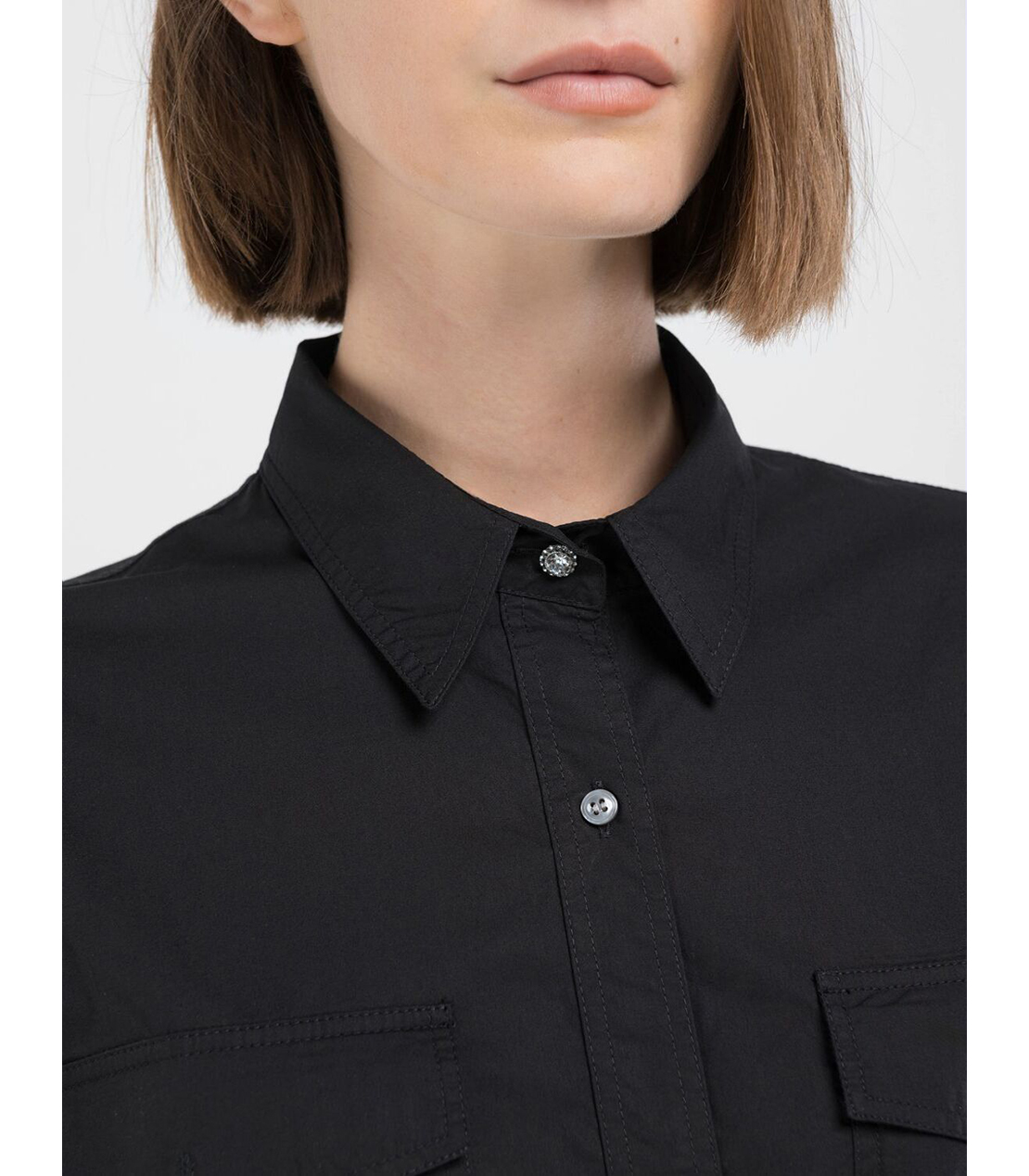 コットンポプリンシャツドレス 詳細画像 ブラック 5